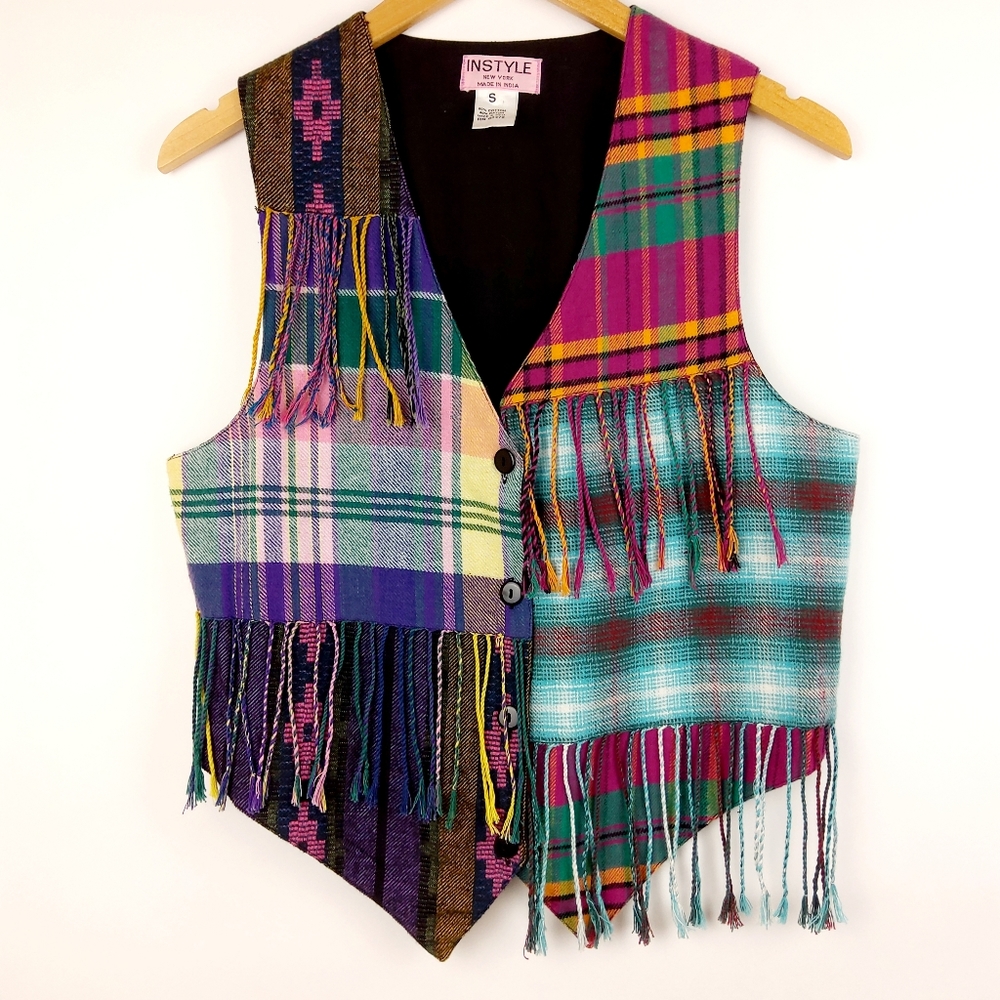 Instyle Bohemian Style Fringe Vest Size Small